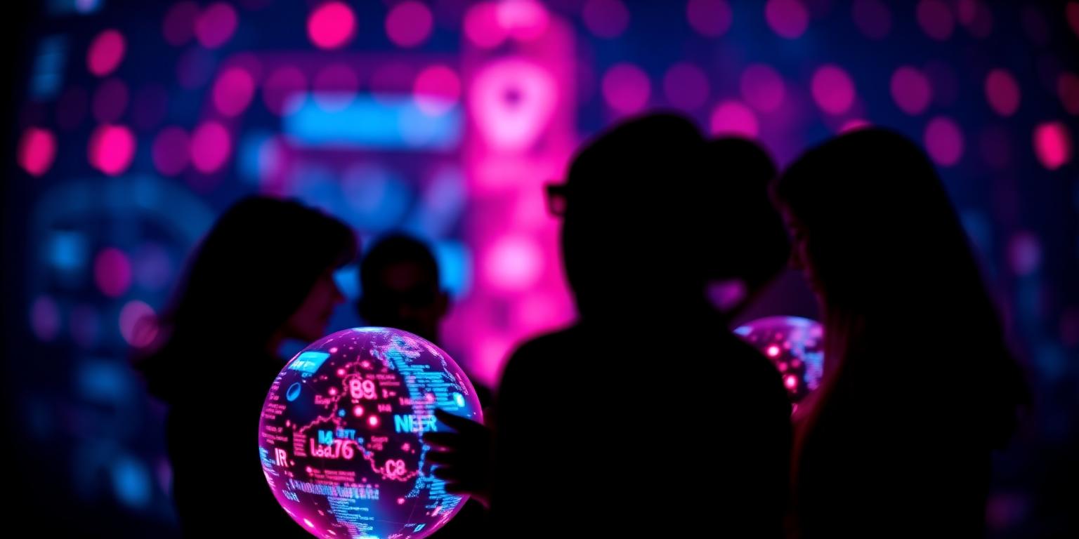 Yetinel team collaborating around a holographic globe of global cyber telemetry
